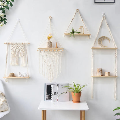 Macrame Wall Hanging Shelf - Boho Home Decor