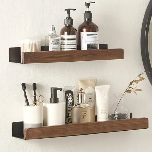 Solid Wood Bathroom Shelf Organizer