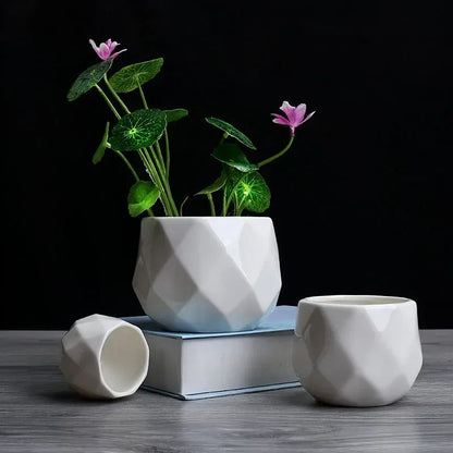 Diamond Geometric Ceramic Flowerpot