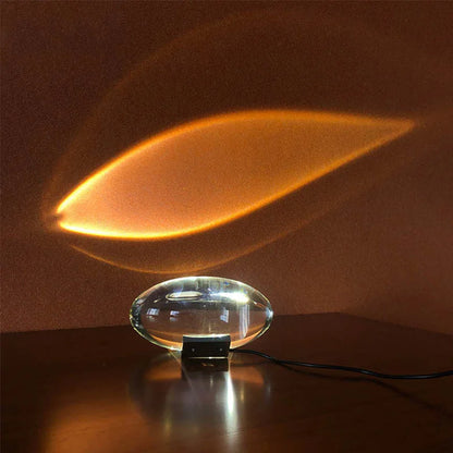 Italian Designer Crystal Eye of the Sky LED Table Lamp