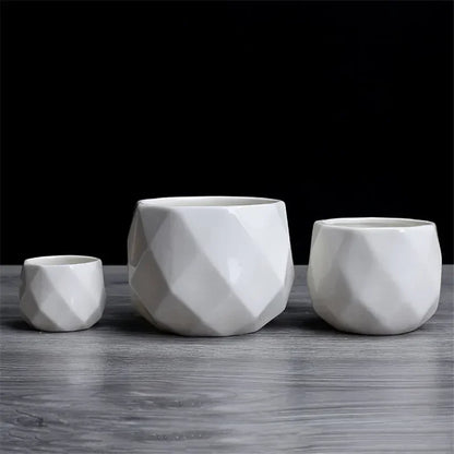 Diamond Geometric Ceramic Flowerpot