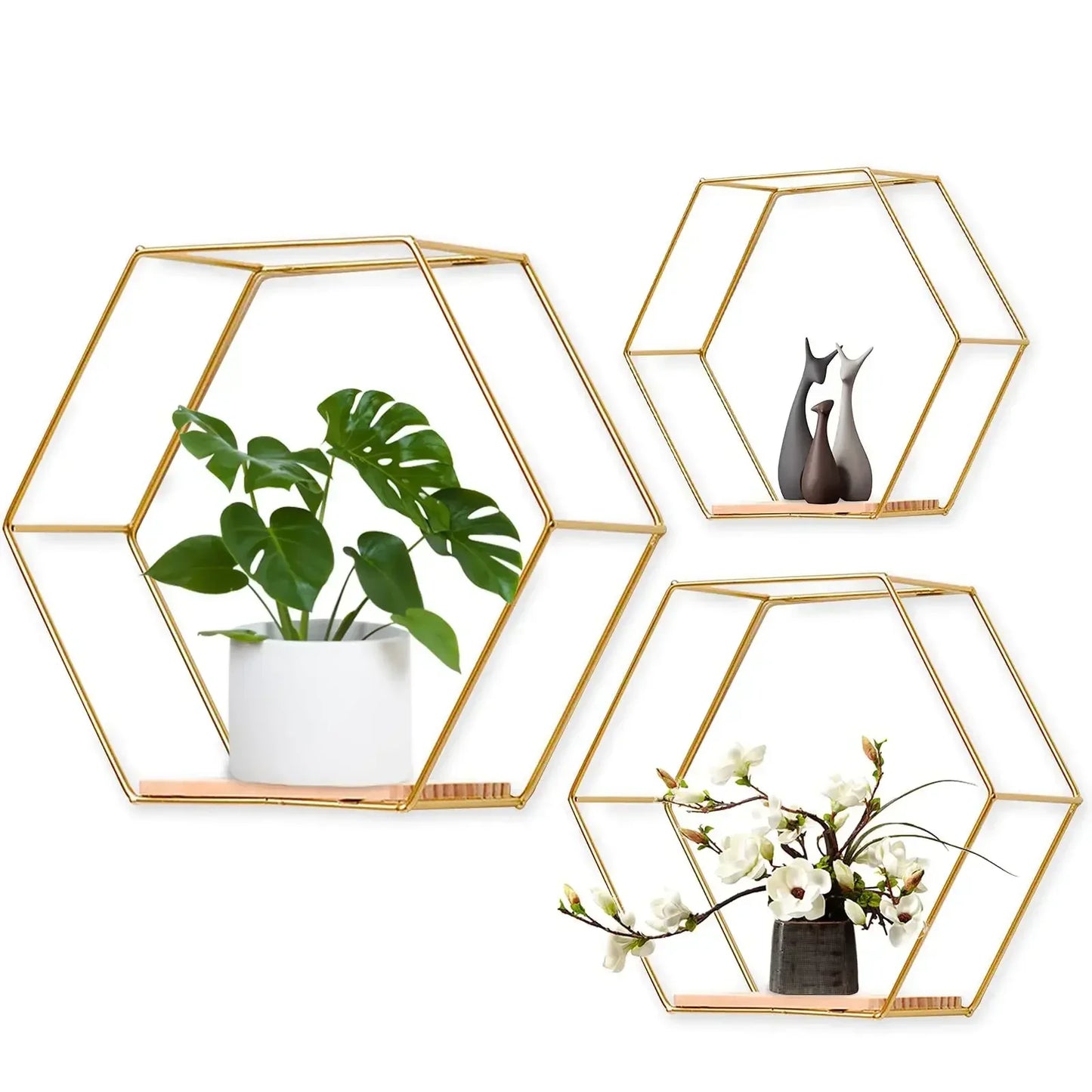 Hexagon Wall Shelf Display Rack