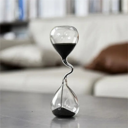 Modern Black Hourglass Sand Clock