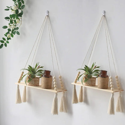 Macrame Wall Hanging Shelf - Boho Home Decor