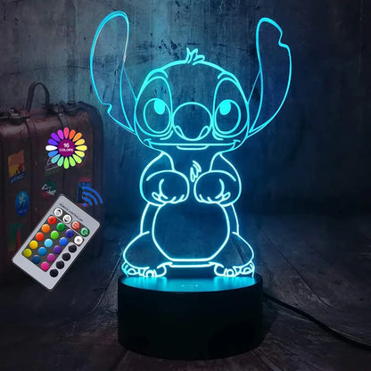 3D Stitch Night Light with Remote Control