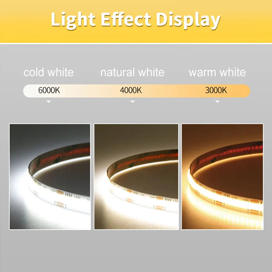 Dimmable COB LED Strip Lights 320LEDs/M