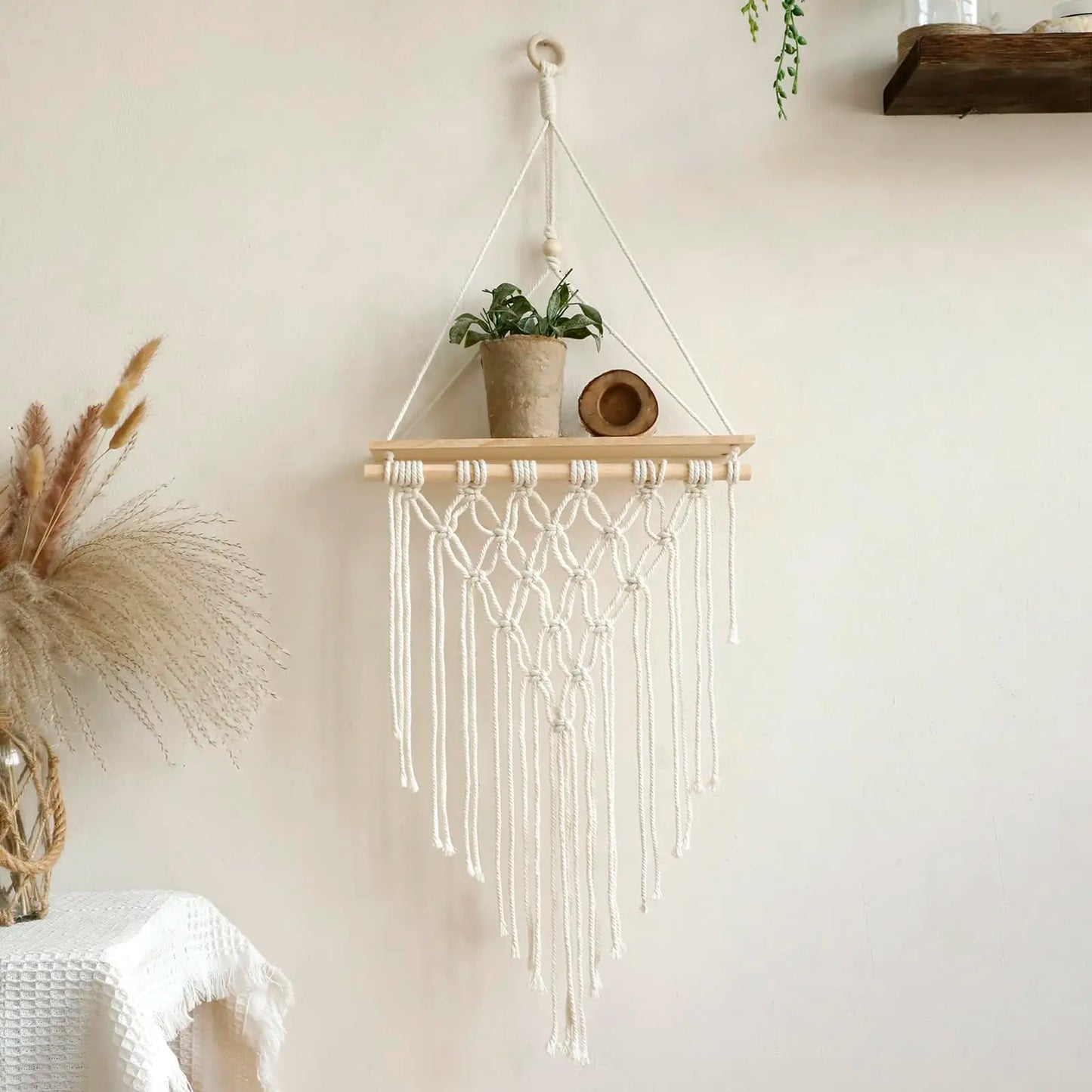 Macrame Wall Hanging Shelf - Boho Home Decor