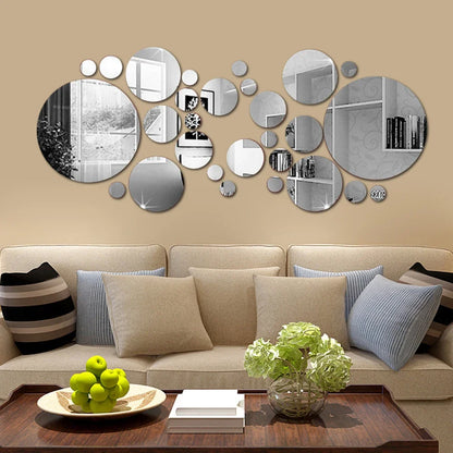 26/24pcs 3D Mirror Wall Sticker Set