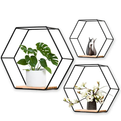 Hexagon Wall Shelf Display Rack