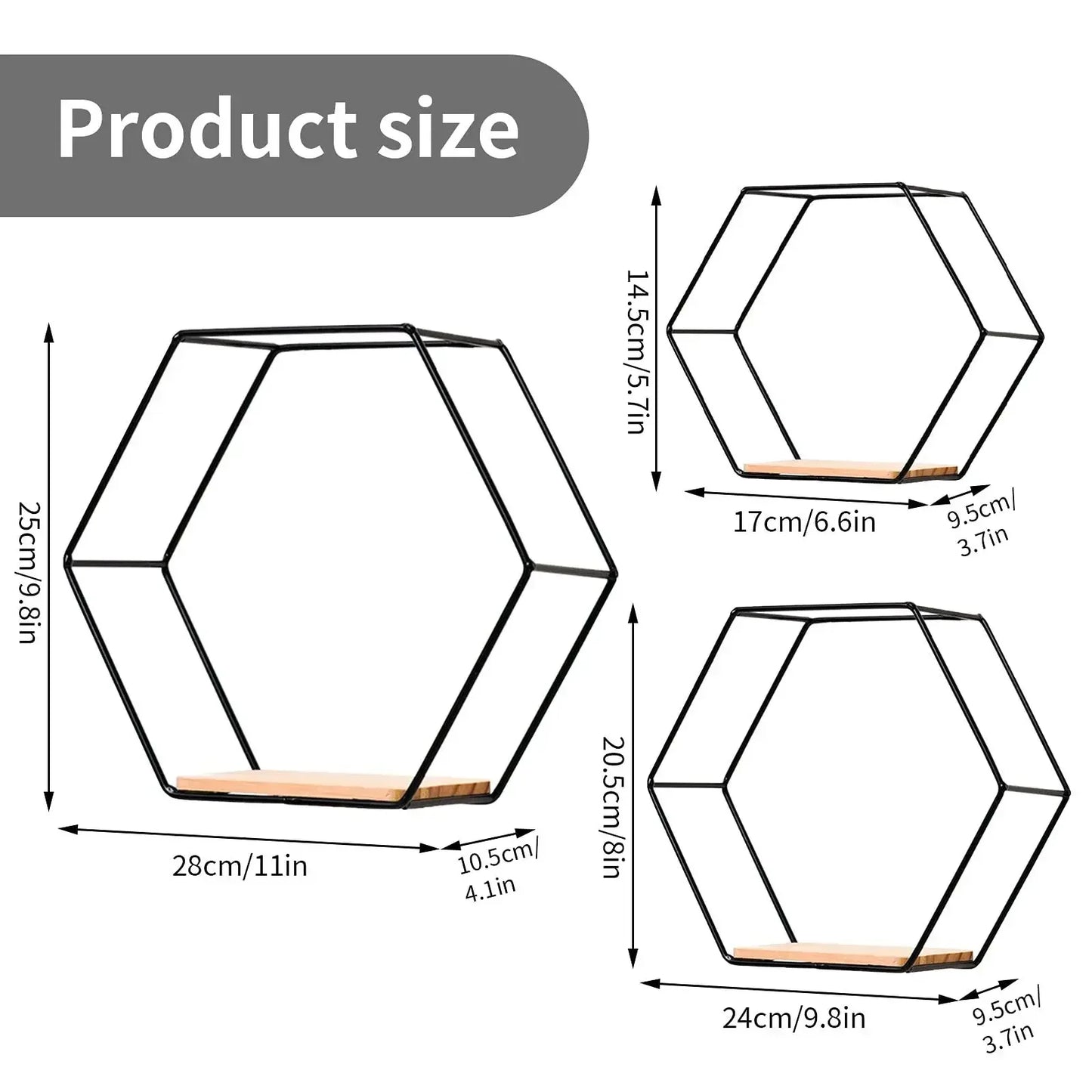 Hexagon Wall Shelf Display Rack