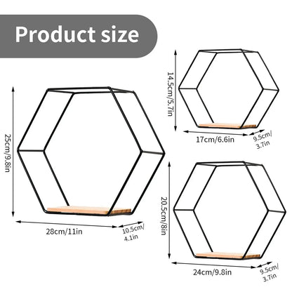 Hexagon Wall Shelf Display Rack