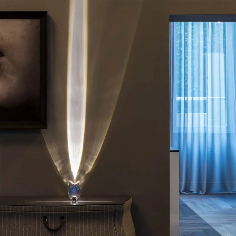 Italian Designer Crystal Eye of the Sky LED Table Lamp