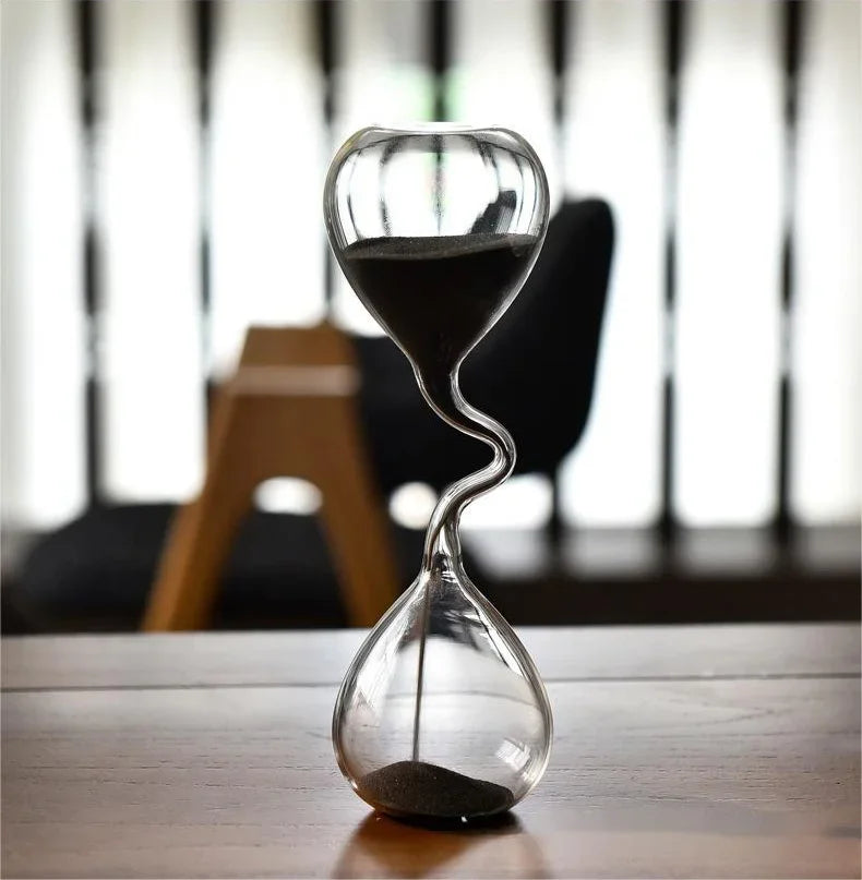 Modern Black Hourglass Sand Clock