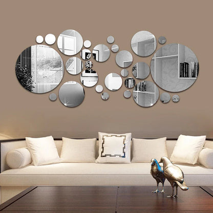 26/24pcs 3D Mirror Wall Sticker Set