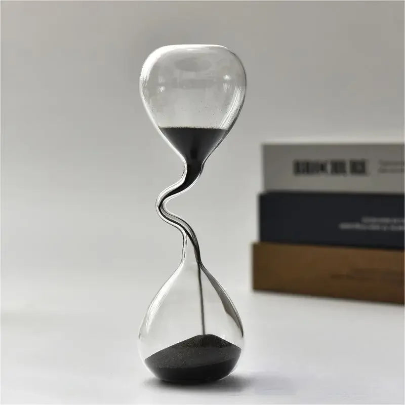 Modern Black Hourglass Sand Clock